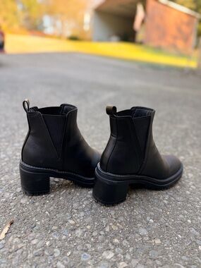 MIA Black Chelsea Block Heel Ankle Boots